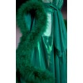 GREEN FEATHER TRANSPARENT BOUDOIR ROBE FROM QUALITY CHIFFON