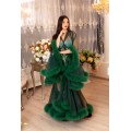GREEN LONG FASHIONABLE CHIC FEATHER LINGERIE