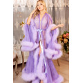 LILAC LIGHT PURPLE MARABOU FEATHER SEXY ROBE. The best Valentine's Day Gift idea for women.