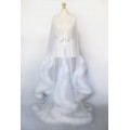 WHITE MARABOU FEATHER BRIDAL SEXY TRANSPARENT DRESSING GOWN FOR WOMEN