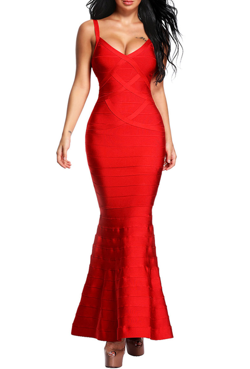 Vestido rojo de fiesta | rojo largo | Erminel